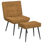Vidaxl chaise de relaxation avec tabouret marron velours