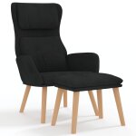 Vidaxl chaise de relaxation avec tabouret noir velours