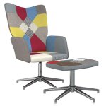 Vidaxl chaise de relaxation avec tabouret patchwork tissu