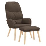 Vidaxl chaise de relaxation avec tabouret taupe tissu