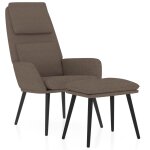 Vidaxl chaise de relaxation avec tabouret taupe tissu
