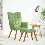 Vidaxl chaise de relaxation avec tabouret vert clair velours Vidaxl chaise de relaxation avec tabouret vert clair velours