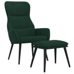 Vidaxl chaise de relaxation avec tabouret vert fonc� tissu
