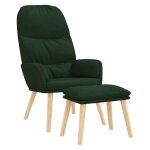 Vidaxl chaise de relaxation avec tabouret vert fonc� tissu