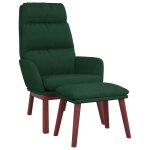 Vidaxl chaise de relaxation avec tabouret vert fonc� tissu