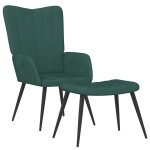 Vidaxl chaise de relaxation avec tabouret vert foncé velours Vidaxl chaise de relaxation avec tabouret vert foncé velours