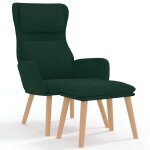 Vidaxl chaise de relaxation avec tabouret vert fonc� velours
