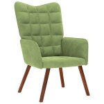 Vidaxl chaise de relaxation vert clair velours