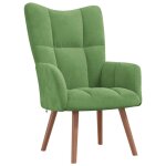 Vidaxl chaise de relaxation vert clair velours Vidaxl chaise de relaxation vert clair velours