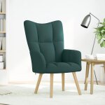 Vidaxl chaise de relaxation vert foncé tissu Vidaxl chaise de relaxation vert foncé tissu