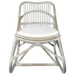 Vidaxl chaise en rotin gris lin