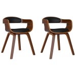 Vidaxl chaises  manger lot de 2 noir bois courb et similicuir