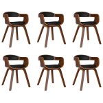 Vidaxl chaises  manger lot de 6 noir bois courb et similicuir