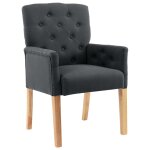 Vidaxl chaise de salle  manger avec accoudoirs gris tissu