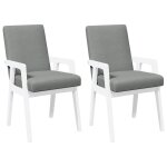 Vidaxl chaises de salle � manger avec coussins (2 pcs) bois massif blanc caoutchouc