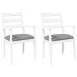 Vidaxl chaises de salle � manger avec coussins (2 pcs) bois massif blanc caoutchouc