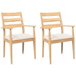Vidaxl chaises de salle � manger avec coussins (2 pcs) bois massif caoutchouc
