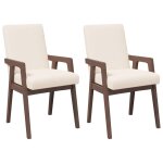 Vidaxl chaises de salle � manger avec coussins (2 pcs) bois massif marron caoutchouc