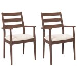 Vidaxl chaises de salle � manger avec coussins (2 pcs) bois massif marron caoutchouc