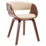 Vidaxl chaise  manger crme bois courb et similicuir