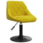 Vidaxl chaise de salle � manger jaune moutarde velours