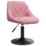 Vidaxl chaise de salle � manger rose velours