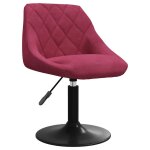 Vidaxl chaise de salle � manger rouge bordeaux velours