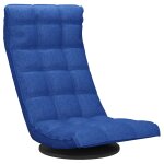 Vidaxl chaise de sol pivotante bleu tissu
