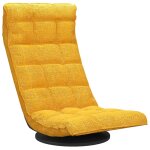 Vidaxl chaise de sol pivotante jaune moutarde tissu