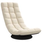 Vidaxl chaise de sol pivotante en lin 70x51x79 cm