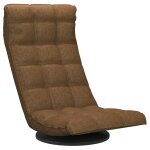 Vidaxl chaise de sol pivotante marron tissu