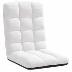 Vidaxl chaise de sol pliante blanche en tissu 71 x 51 x 62 cm