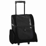 Vidaxl chariot pour animaux de compagnie 3 en 1 design noir 48 x 32 x (57 - 106) cm tissu oxford