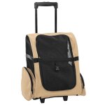 Vidaxl chariot pour animaux 3 en 1 design sable 48x32x(57 - 106) cm