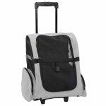 Vidaxl chariot pour animaux de compagnie 3 en 1 gris 48x32x(57 - 106) cm