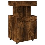 Vidaxl chariot de bar ch�ne fum� 50x41x89 cm bois d'ing�nierie