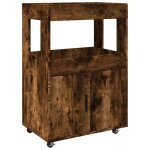 Vidaxl chariot de bar ch�ne fum� 60x39, 5x89 cm bois d'ing�nierie