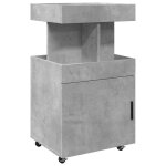 Vidaxl chariot de bar gris b�ton 50x41x89 cm bois d'ing�nierie