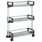 Vidaxl chariot de rangement 59x20x75 cm aluminium