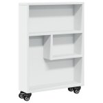 Vidaxl chariot de rangement �troit blanc 48x13x68 cm bois d'ing�nierie