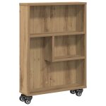 Vidaxl chariot de rangement troit chne artisanal bois d'ingnierie