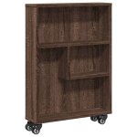 Vidaxl chariot de rangement troit chne marron bois d'ingnierie