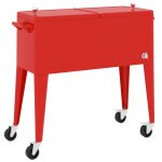 Vidaxl chariot � roulettes pour glaci�res rouge 92x43x89 cm