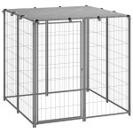 Vidaxl chenil argent� 110x110x110 cm acier