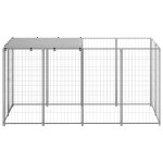 Vidaxl chenil argent� 2, 42 m� acier