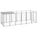Vidaxl chenil argent� 330x110x110 cm acier
