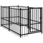 Vidaxl chenil pour chien noir 193, 5x97x100 cm acier