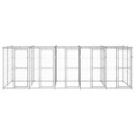 Vidaxl chenil extrieur acier galvanis avec toit 12, 1 m