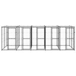 Vidaxl chenil ext�rieur acier avec toit 12, 1 m�