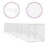 Vidaxl chenil d'extrieur pour chiens argent 2x14x2 m acier galvanis